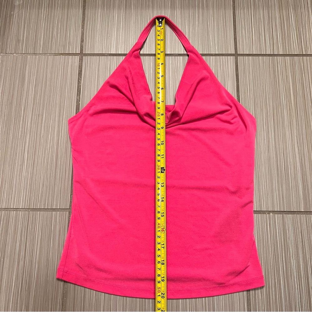 Anthropologie Cowl Neck Halter Top Hot Pink Sleeveless Stretch Tank Womens XS - Picture 7 of 11